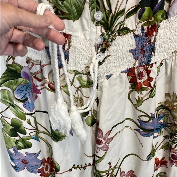 Tropical Floral Midi Sundress with Flutter Sleeves - Picture 5 of 11